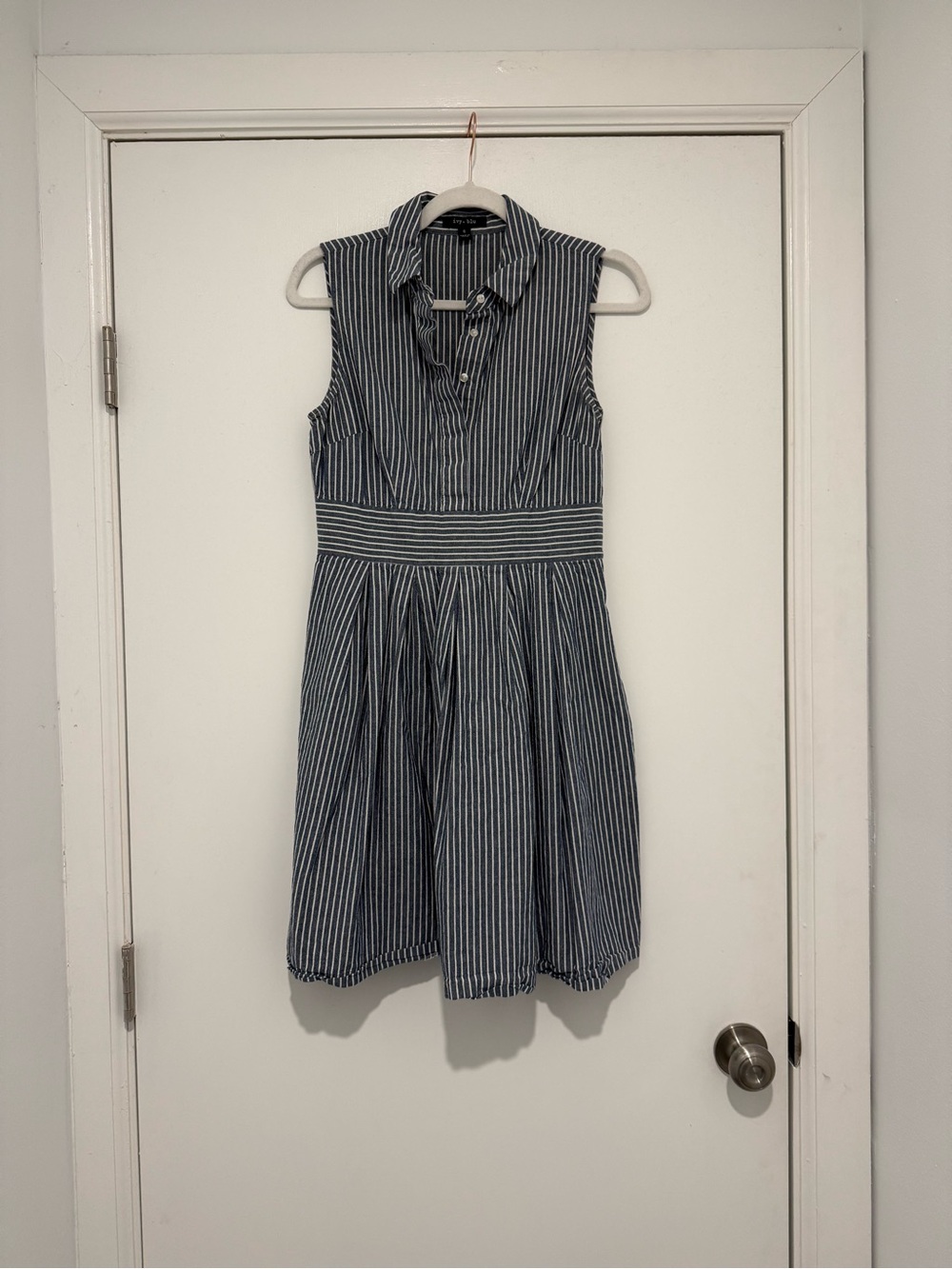 Ivy + Blu Sleeveless Blue and White Striped Dress